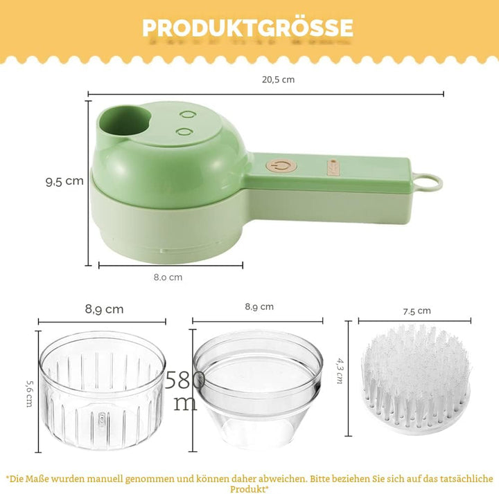 4-in-1 Elektro Gemüsehobel set, Gemüseschneider, Multifunktions-schneider, Küchenmaschine Mixer, Uni