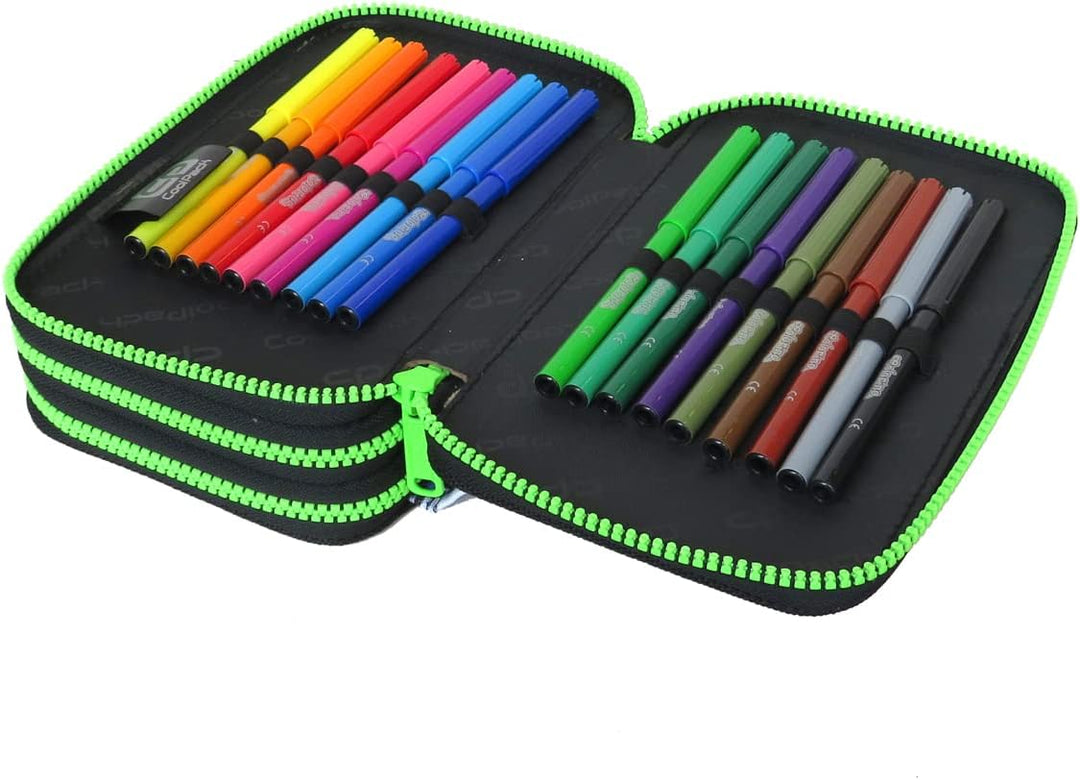 CoolPack XXL Federtasche Federmappe 3-Fach Schulstiftetui, dreifaches Federmäppchen, Federmäppchen f