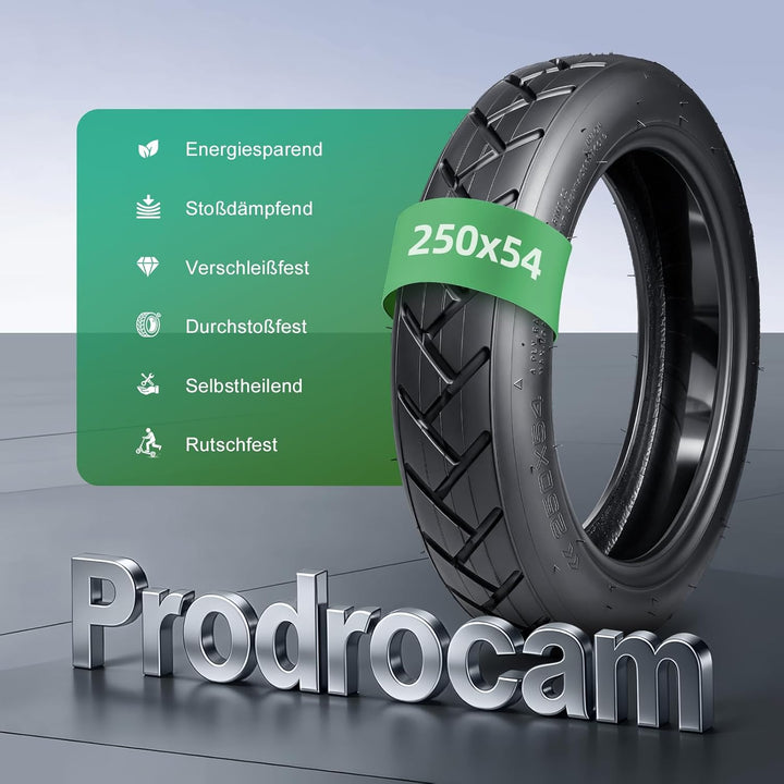 250 x 54 Selbstreparierende Reifen für Xiaomi Mi4 Lite/Pro Elektroroller, 10 x 2.125 Tubeless Reifen