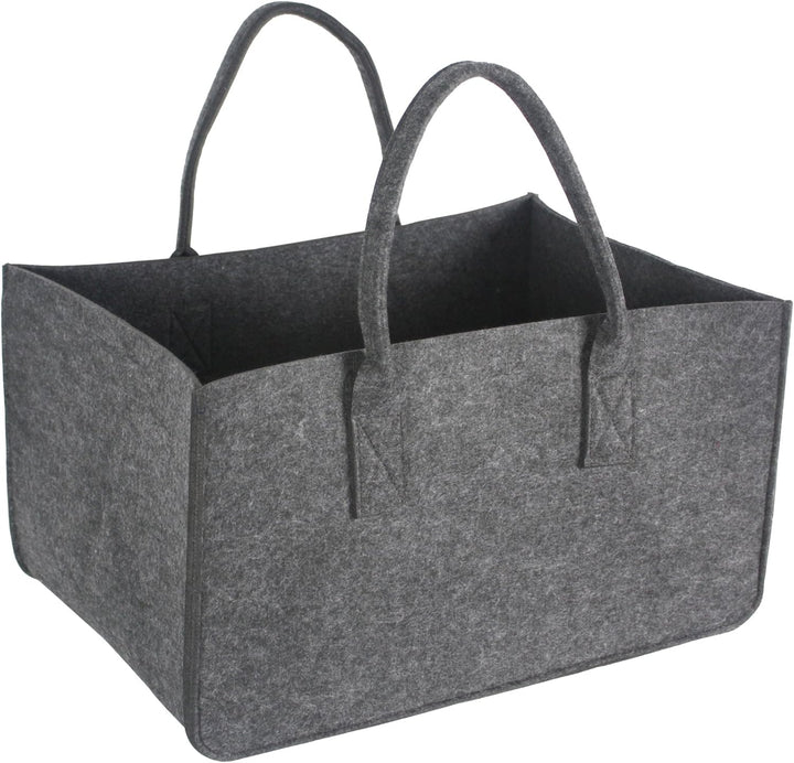 Kaminholztasche XXL anthrazit Zeitungstasche Filzkorb