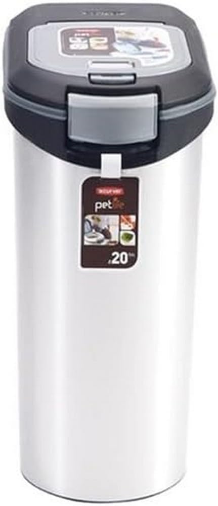 Curver Futter-Container 20kg I 54L Metal, schwarz/Silber, 49,3 x 27,8 x 60,5 cm, 1 Stück (1er Pack)