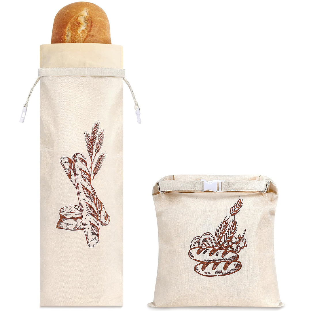 1 Stück 44 * 32,5cm Brotbeutel und 1 Stück 70 * 20cm mit Bienenwachstuch Innenfutter Wiederverwendba