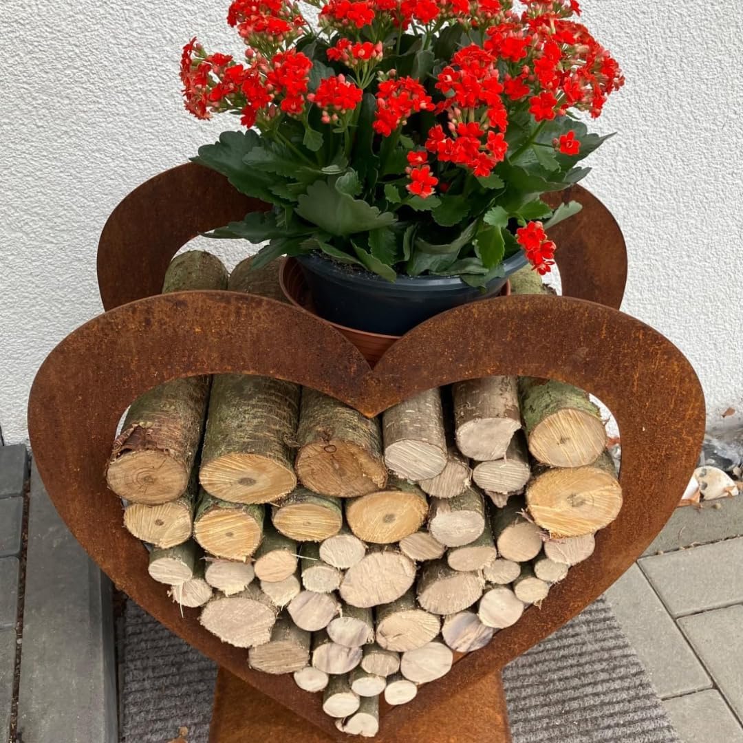 Edel Rost Herz Holzregal (ohne Holz) Made in Germany Edelrost Herz, Gartendeko Herz, Gartenfigur, (H