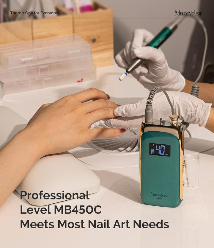 MelodySusie Professioneller elektrischer Nagelbohrer, wiederaufladbare Nagelfeilen für Acrylnägel, k