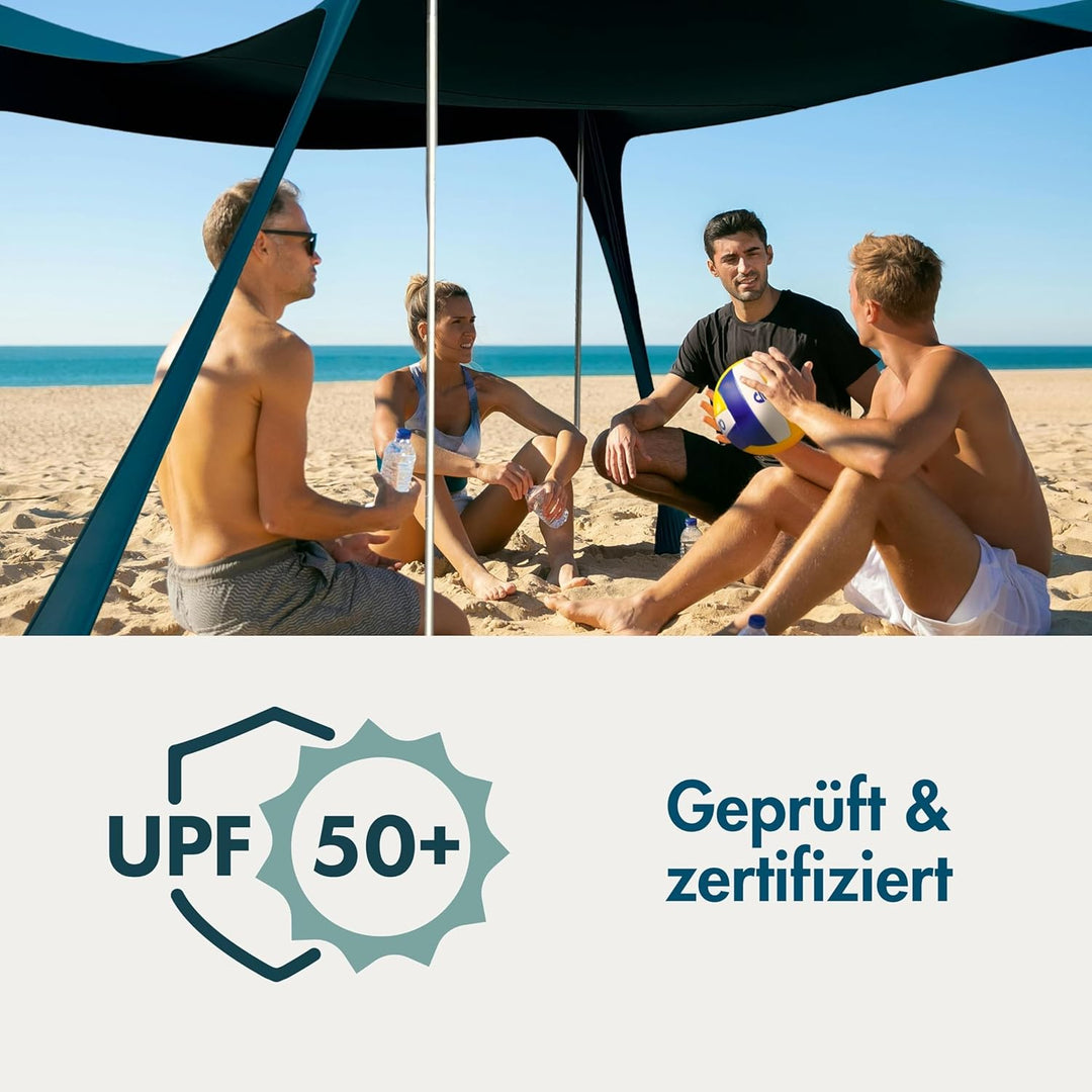 Sunsail Big Family Strandzelt - Sonnensegel Strand mit zertifiziertem UV Schutz UPF50+, Next Level S