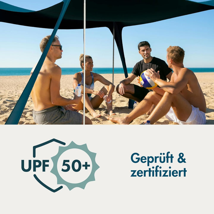 Sunsail Big Family Strandzelt - Sonnensegel Strand mit zertifiziertem UV Schutz UPF50+, Next Level S