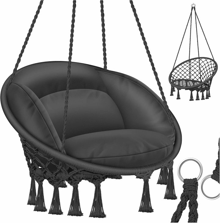 KESSER® Hängesessel mit Kissen - Chill Hängestuhl zum Aufhängen für Erwachsene & Kinder Hängematte b