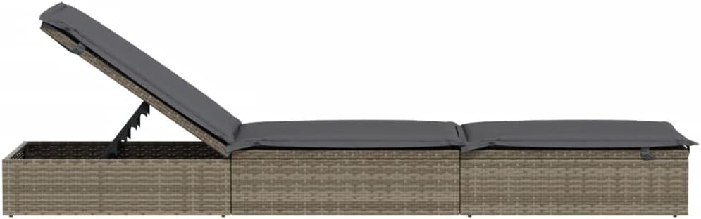 vidaXL Sonnenliege 2 STK., Gartenliege Verstellbare Sitzfläche, Liegestuhl Liege mit Tisch, Relaxlie