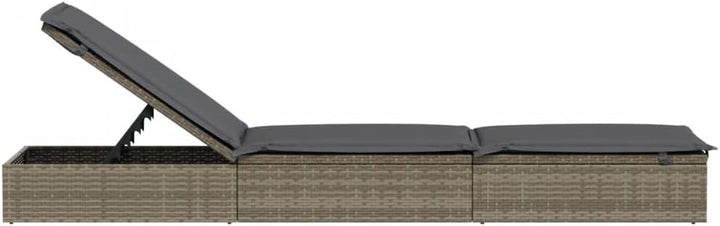 vidaXL Sonnenliege 2 STK., Gartenliege Verstellbare Sitzfläche, Liegestuhl Liege mit Tisch, Relaxlie