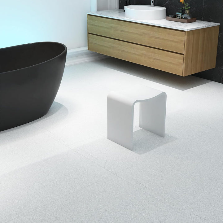 Duschhocker Modern Duschstuhl für Senioren 150 kg, Rutschfester Badhocker luxuriöser Kunststein Bade