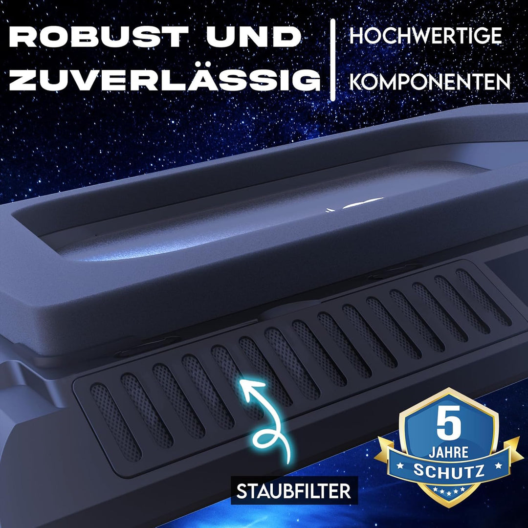 KLIM Mistral Laptop Kühler | Leistungsstarker Turbo-Ventilator (4500 U/min) | Gummiringdichtung für
