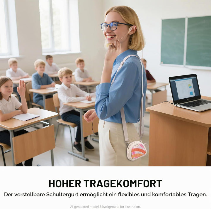 NEEWER Sprachverstärker mit Wired Headset Mikrofon, Lautsprecher, Schultergurt, AUX Ausgang, USB C w