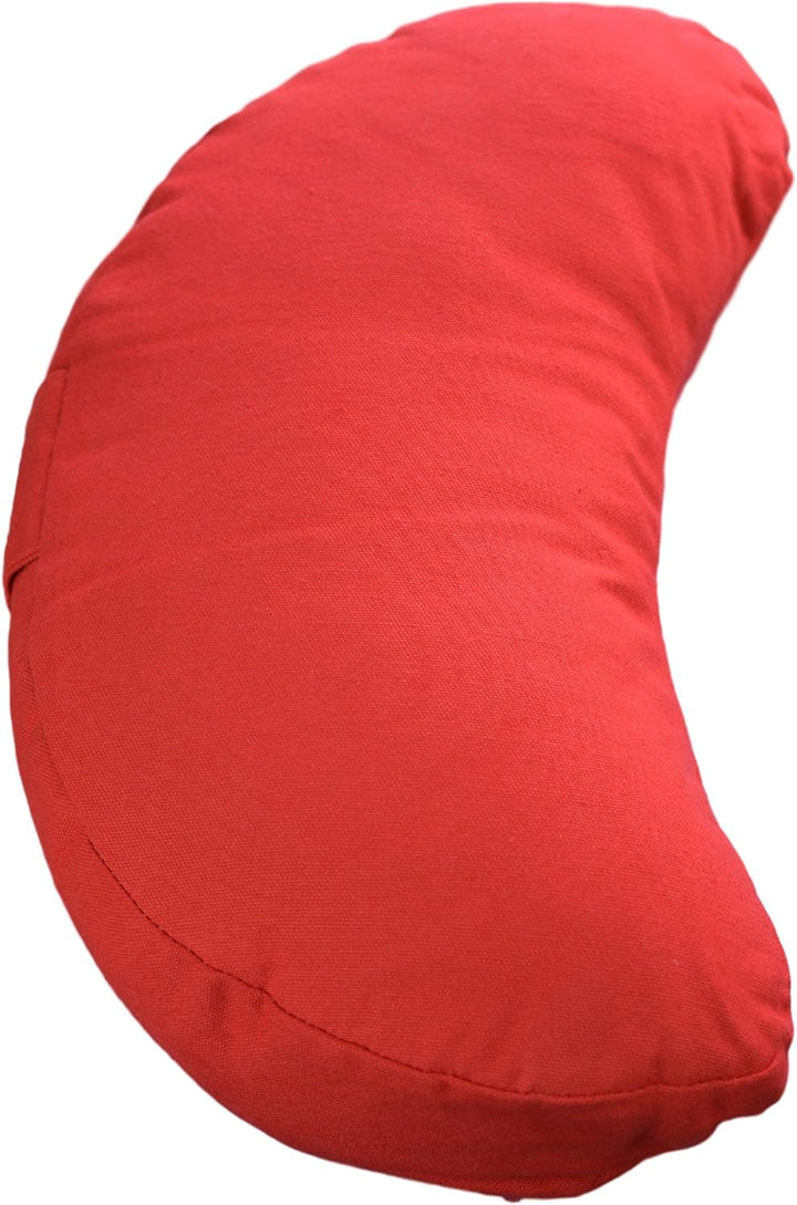 Yoga und Pilates Kissen Halbmond 100% Baumwolle Bezug (42 x 20 x 12 cm) Rot, Rot
