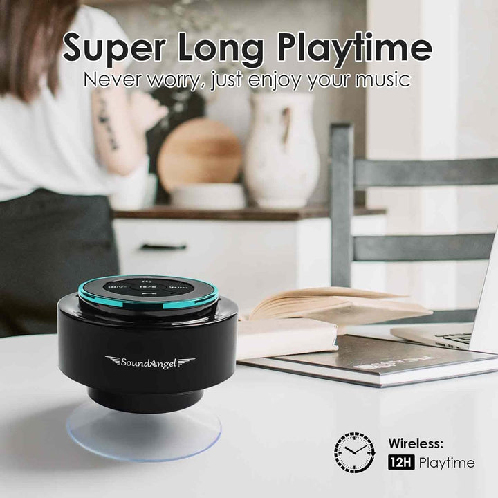Xleader Dusche Bluetooth Lautsprecher Klein Musikbox, Wasserdicht Bluetooth Lautsprecher mit Saugnap
