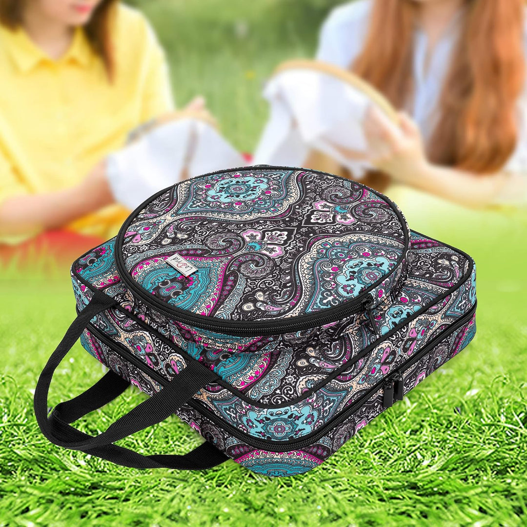 LoDrid Stickprojekttasche, Quadratische Stickzubehör Aufbewahrungstasche, Tragbare Basteltasche für