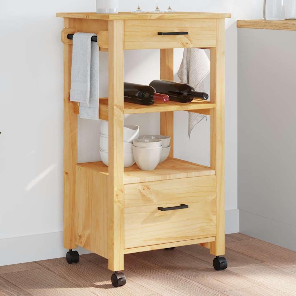 vidaXL Küchenwagen, Servierwagen mit viel Stauraum, Beistellwagen für Küche Wohnzimmer Badezimmer, T