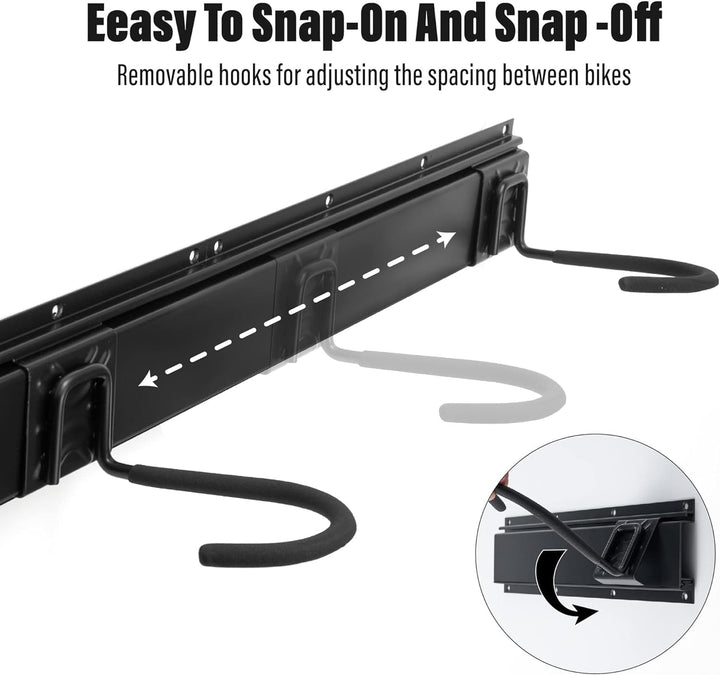 Sinoer Fahrradwandträger,Wandhalterung für 6 Fahrräder + 5 Helme, Werkzeugaufbewahrungshaken einstel