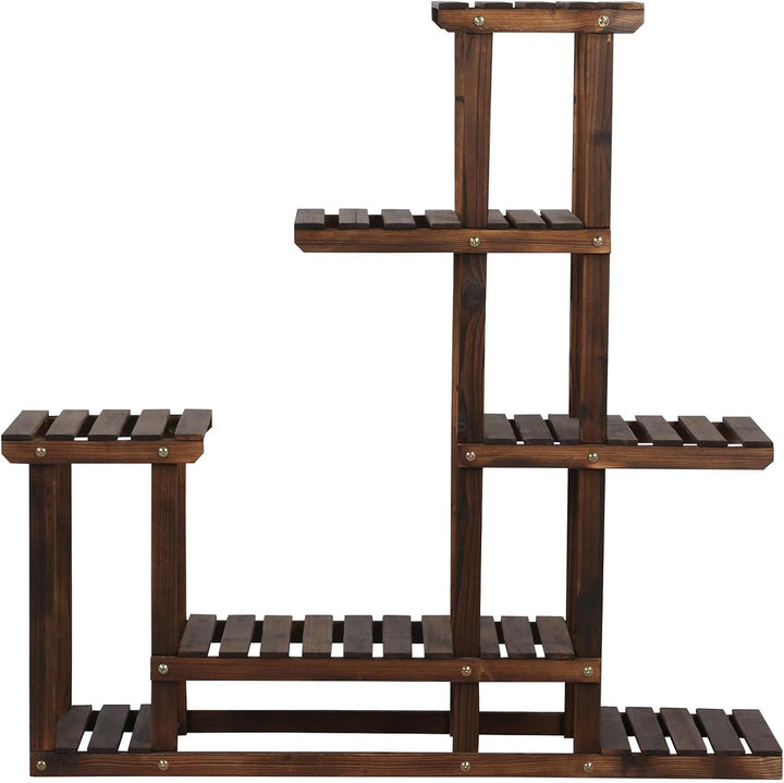 Yaheetech Blumenregal Pflanzentreppe 6 stufen Blumentreppe Holz klappbar Blumenleiter Pflanzleiter f