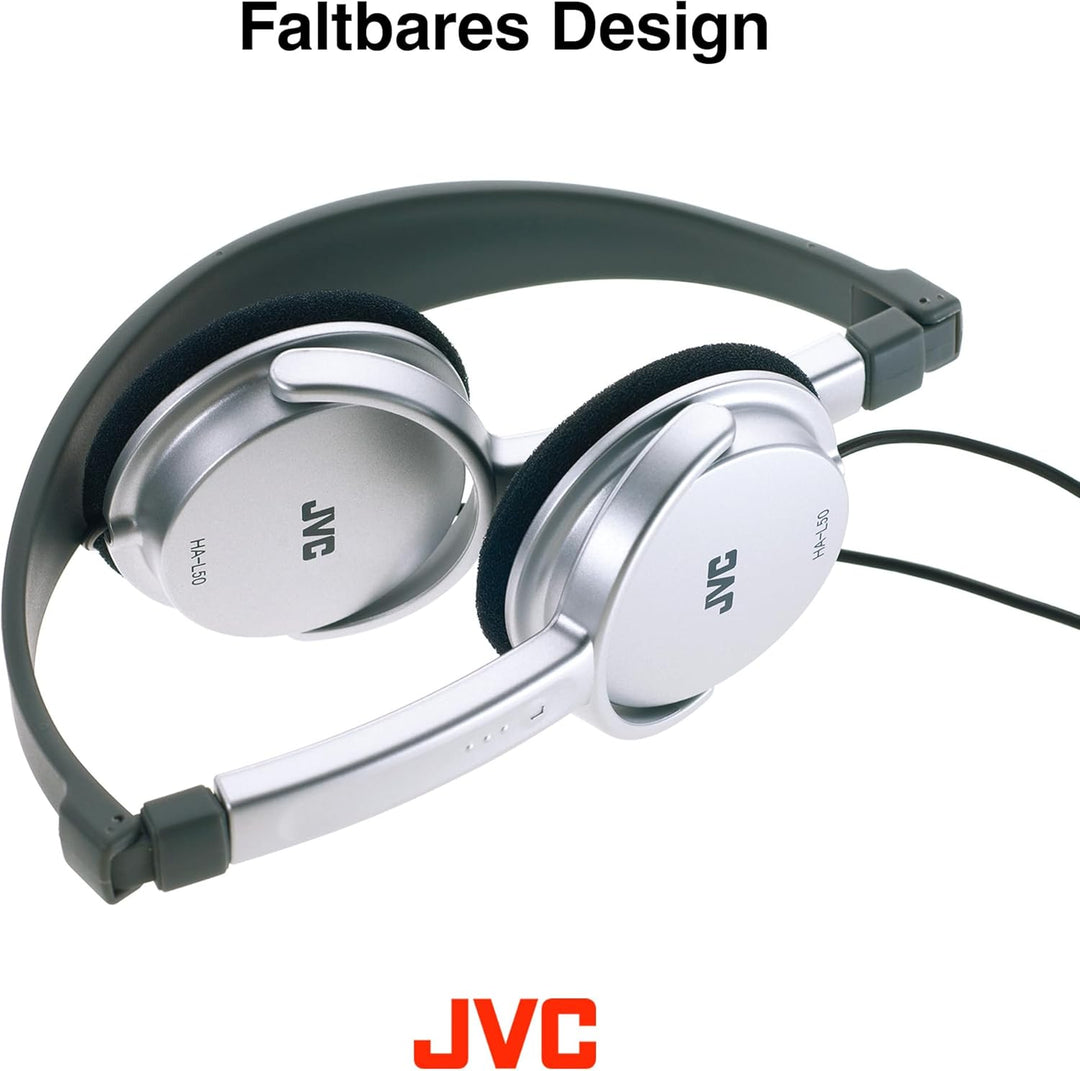 JVC HA-L50-B-E extraleichter On-Ear Kopfhörer, faltbar (Schwarz) one size Offen, one size Offen