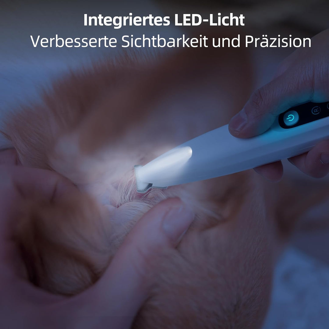 ALL FOR PAWS Hundepfoten-Trimmer, Hundeschneidemaschine mit LED-Licht, 18 mm Klinge, Haarschneider f