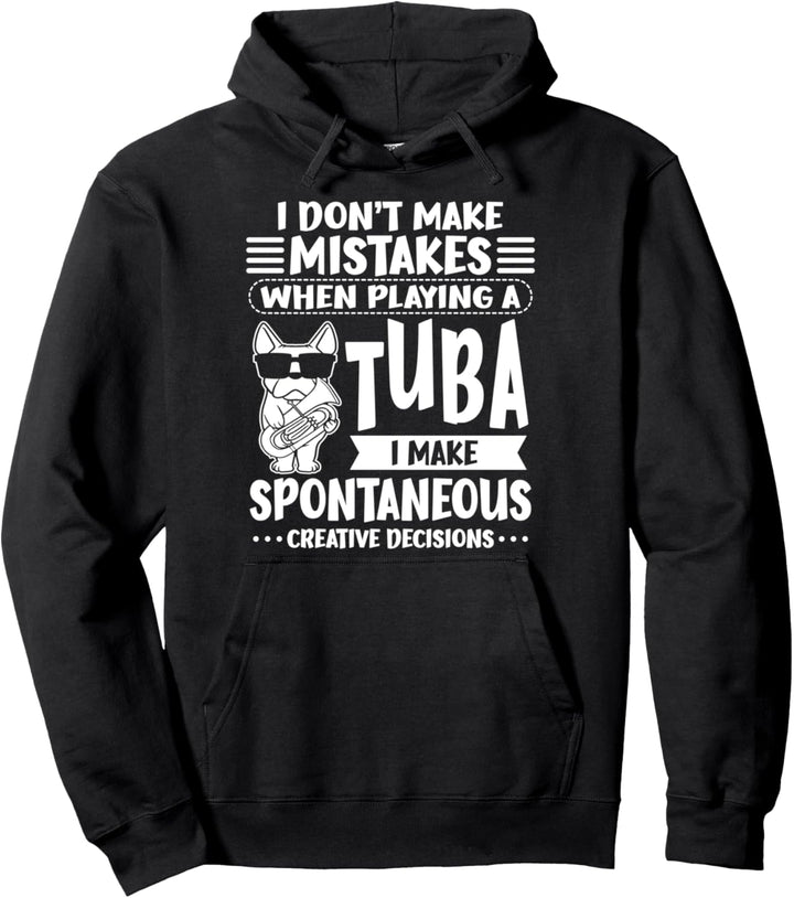 Hund mit Tuba Musik Instrument Orchester Tubist Tuba Pullover Hoodie