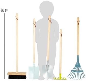 small foot Grosses Gartenwerkzeug-Set, Kindergeräte mit praktischen Schlaufen und in modernen Farben