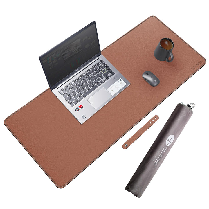 CENNBIE Schreibtischunterlage Leder, 90 x 40cm Schreibunterlage, Erweitertes Grosses Mauspad, Wasser
