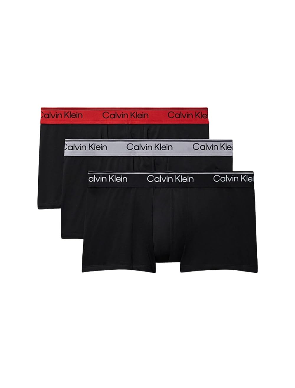Calvin Klein Baumwolle Stretch 3 Pack Boxer Short, Schwarz Mit Blau/erdbeerfeld/schwarz S 0az - Blac