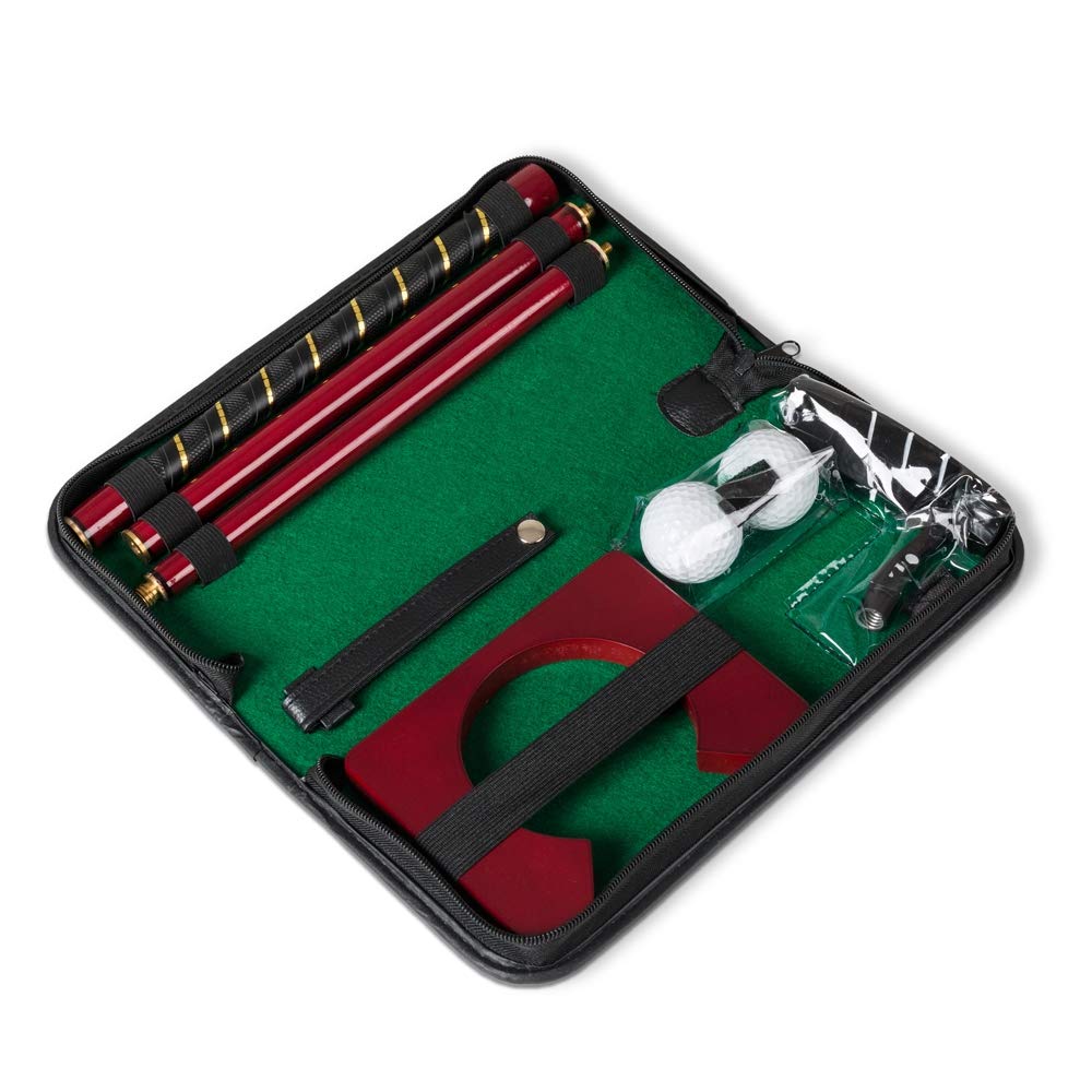 Froster Büro-Golf-Set, im Transportköfferchen, tragbarer Golfschläger/Putter, 2 Bälle, Becher, für I