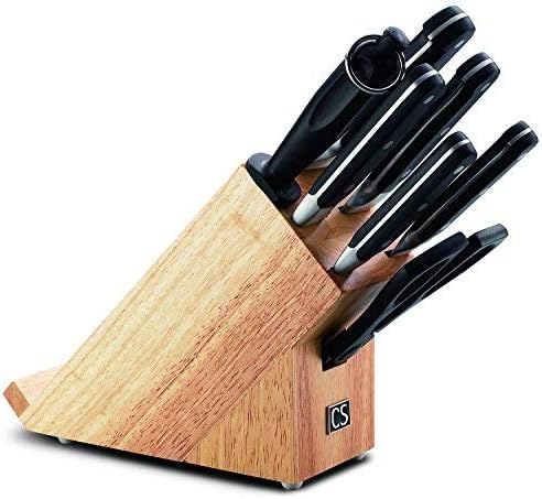 CS Kochsysteme 003159 Schneidwaren, Edelstahl, 8-teilig, schwarz, 38 x 28,3 x 39,4 cm,