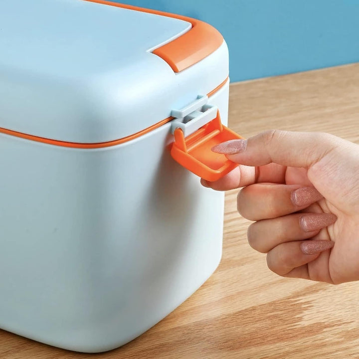 Multifunktionale Aufbewahrungsbox für Medikamente und Erste-Hilfe-Kasten, doppellagig, tragbar, mit