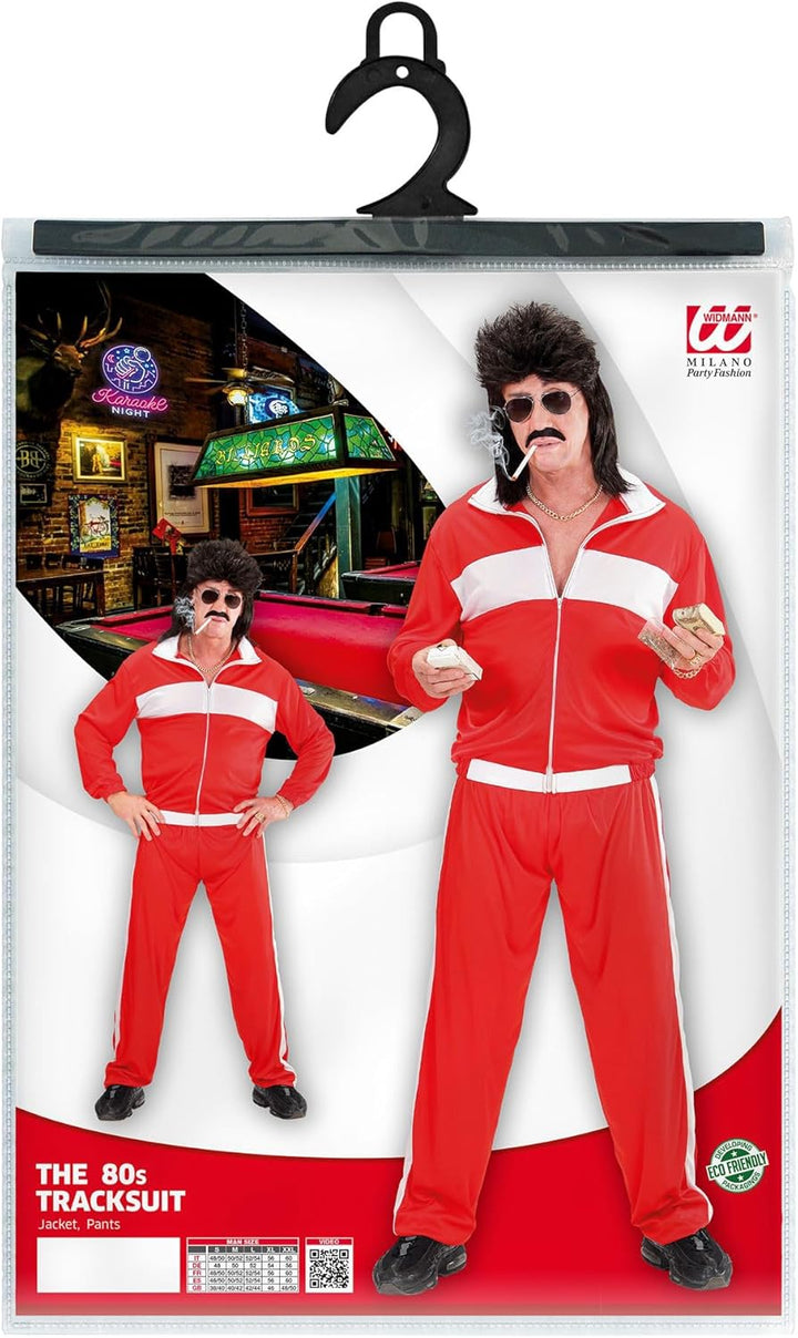 W WIDMANN MILANO Party Fashion - Kostüm Trainingsanzug, Jacke und Hose, 80er Jahre Outfit, Joggingan