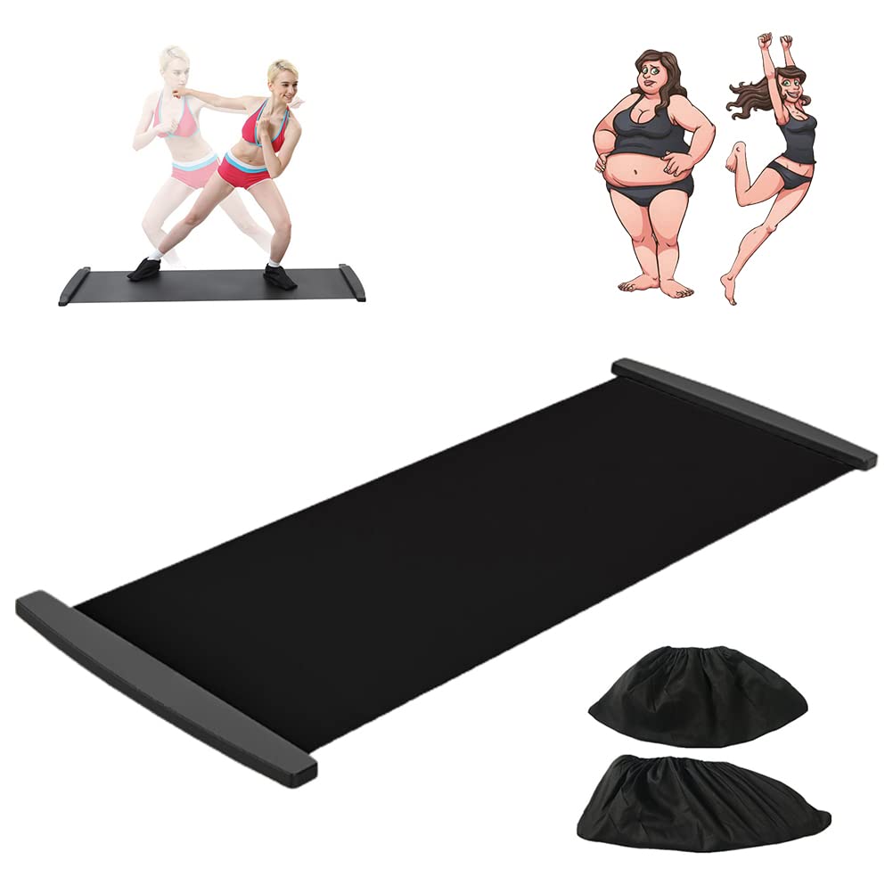 Boxwizard Slide Board mit Endstoppern Extreme Slide Board Schiebeschuhen Schuhüberzug Slimming Exerc