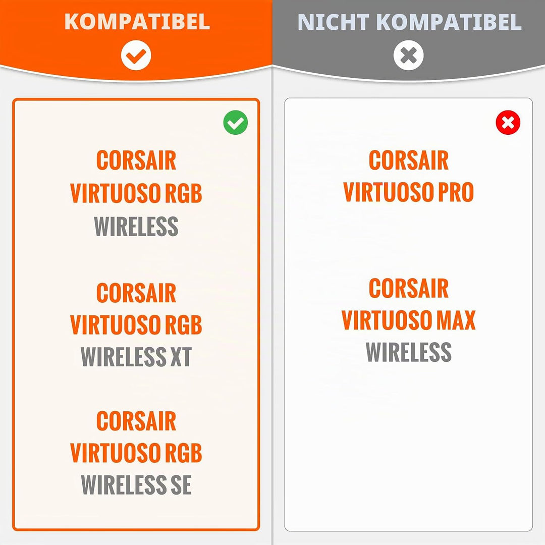 WC Verbesserte Ersatz-Ohrpolster für Corsair Virtuoso Gaming-Headset, hergestellt von Wicked Cushion
