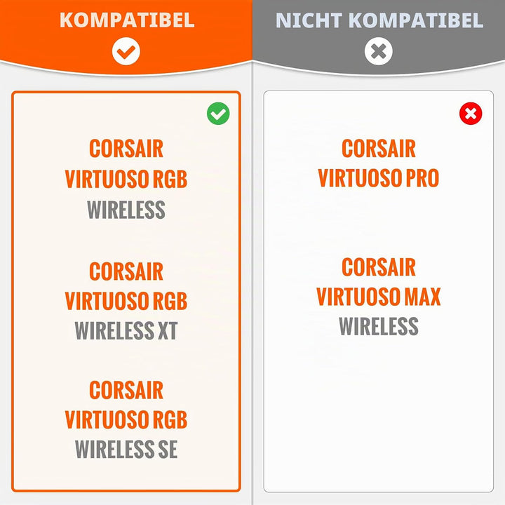 WC Verbesserte Ersatz-Ohrpolster für Corsair Virtuoso Gaming-Headset, hergestellt von Wicked Cushion