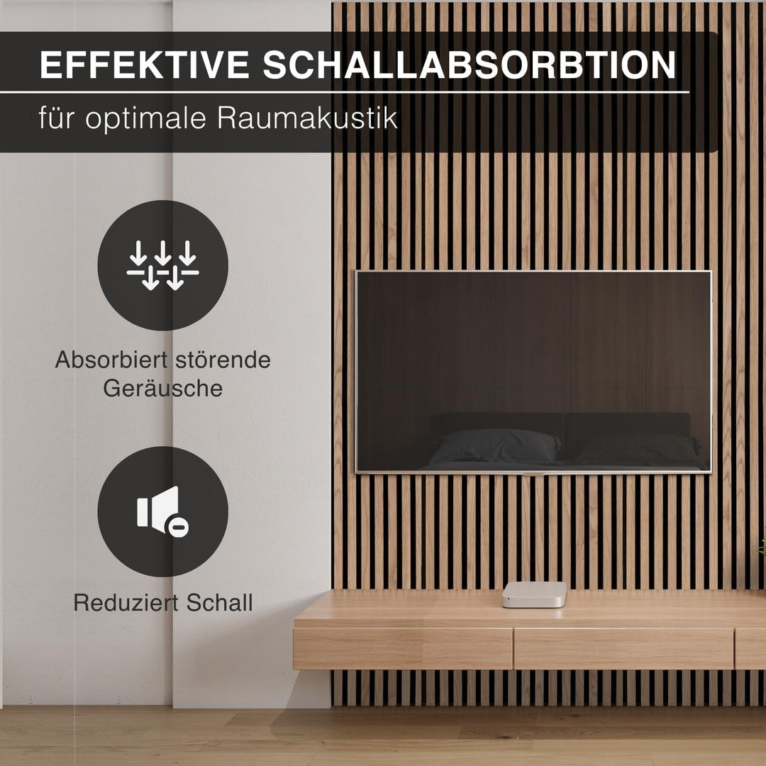 4er Set Akustikpaneele Holz 120x60 cm – extra dick 2,1 cm I Holzpaneele mit Echtholz-Furnier für aku