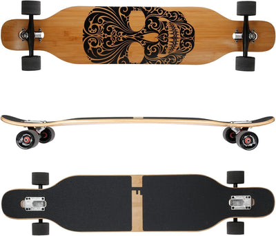 FunTomia Longboard mit 3 Flex Stufen Drop Through Cruiser Komplettboard Mach1 Speed Kugellager T-Too