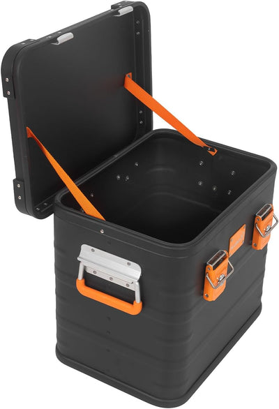 ALUBOX Alukiste abschliessbar E31B - Premium Aluminium Lagerbox 31 Liter - Deckel mit Aluminium Druc