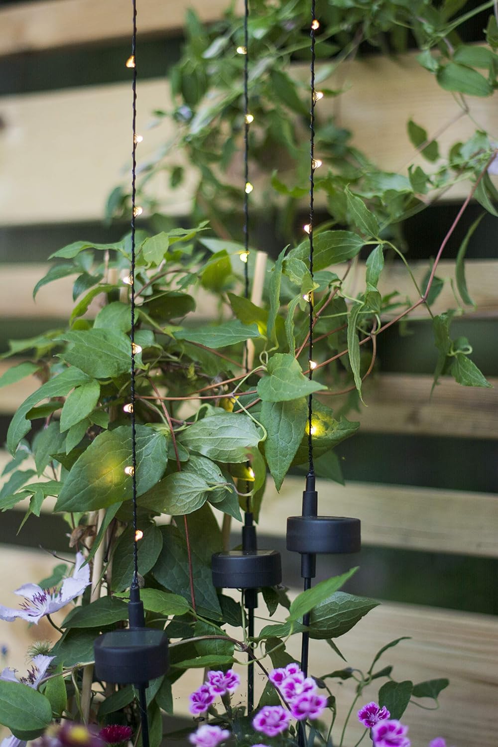 Solarstäbe 3er Set Model Flexy, schwarz, 10 warm weisse LED´s pro Stab, ca. 80 cm hoch