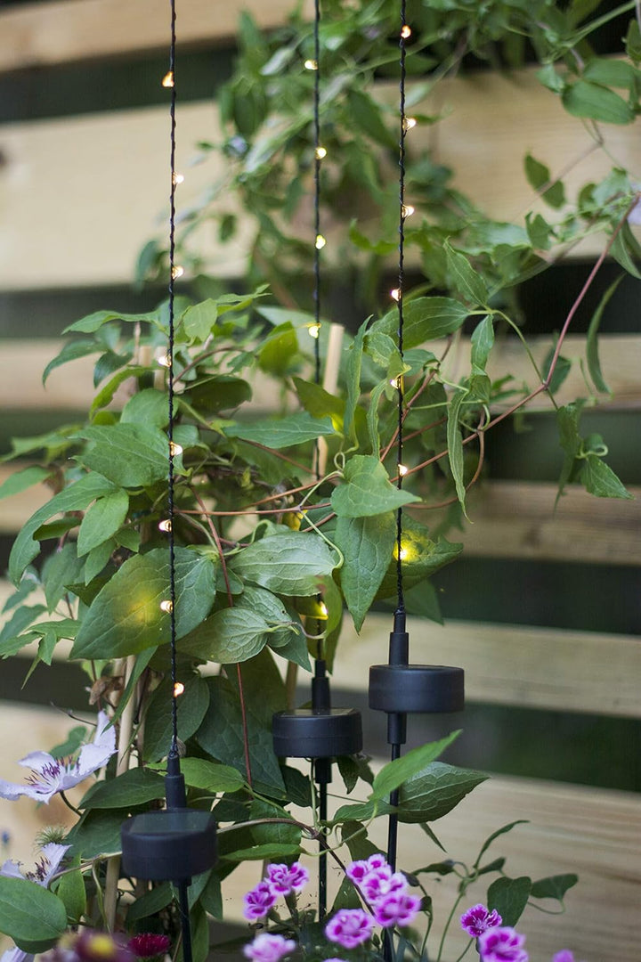 Solarstäbe 3er Set Model Flexy, schwarz, 10 warm weisse LED´s pro Stab, ca. 80 cm hoch