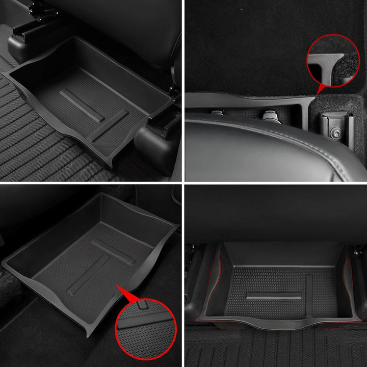 Untersitz Aufbewahrungsbox kompatibel mit Tesla Model Y 2021 2022 2023, Silikon Aufbewahrungsbox für