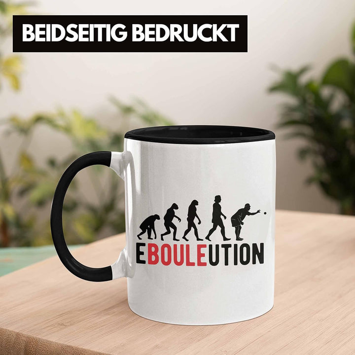 Trendation - Boule Tasse Geschenk Ebouleution Pétanque Boule-Spieler Geschenkidee Spruch (Schwarz),