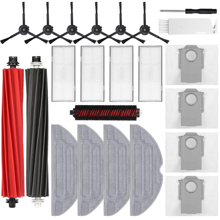 Zubehör für Roborock S8 Pro Ultra, Ersatzteil Set für Roborock S8 Pro Ultra, 2 Gummibürsten 4 Staubb
