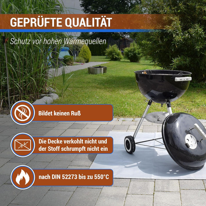 Zettl Bodenschutzdecke bis 550 °C, geeignet als feuerfeste Unterlage für Kamin, Grilldecke oder Gril