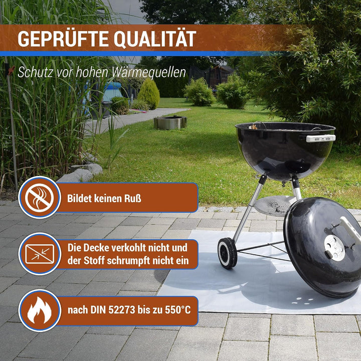 Zettl Bodenschutzdecke bis 550 °C, geeignet als feuerfeste Unterlage für Kamin, Grilldecke oder Gril