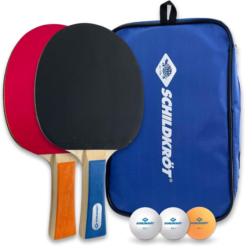 Donic-Schildkröt Tischtennis-Set Hobby, für 2 Spieler (2 Schläger, 3 Bälle, in Tragetasche, gute Fre