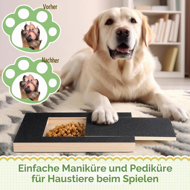 Kratzbrett für Hunde mit Leckerlibox, Hunde Krallen Kratzbrett Alternative Krallenschleifer für Hund