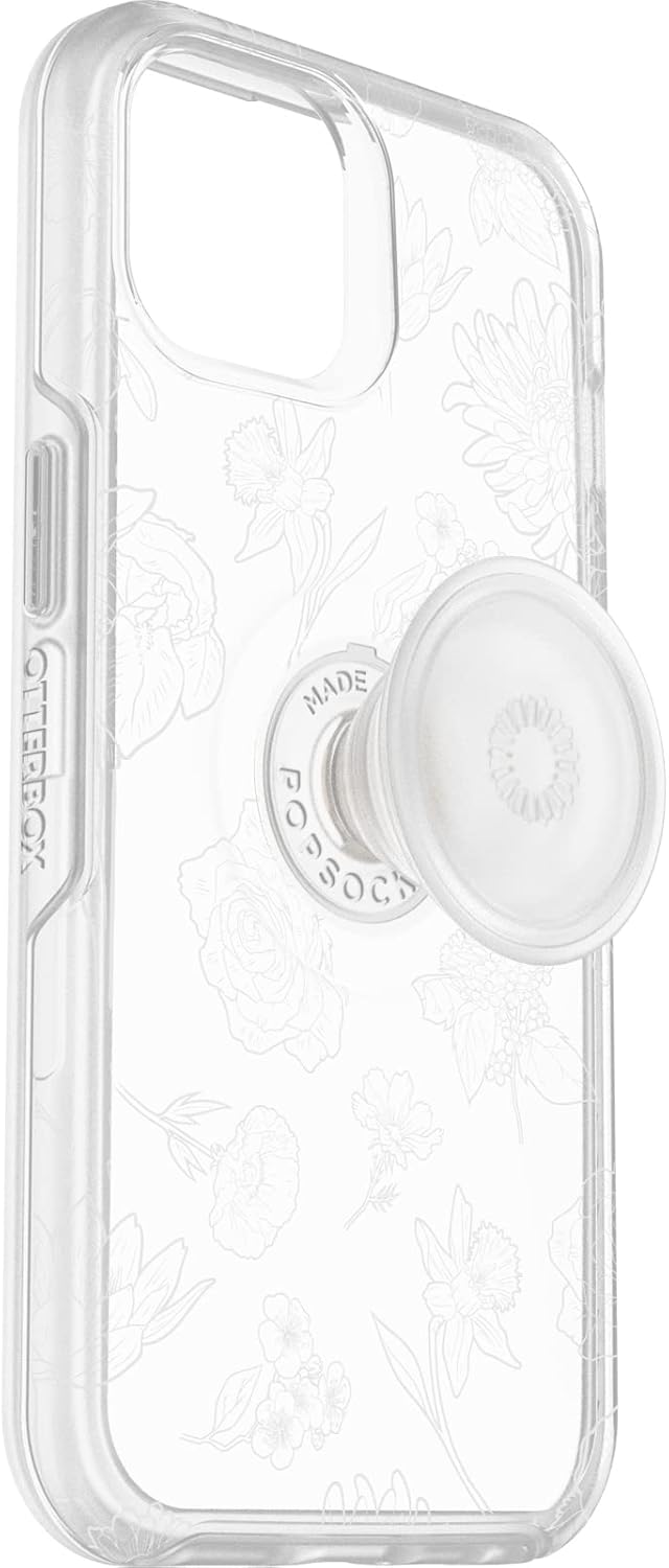 OtterBox Otter + POP Symmetry Clear Series für iPhone 14 & iPhone 13 – Blume des Monats (transparent