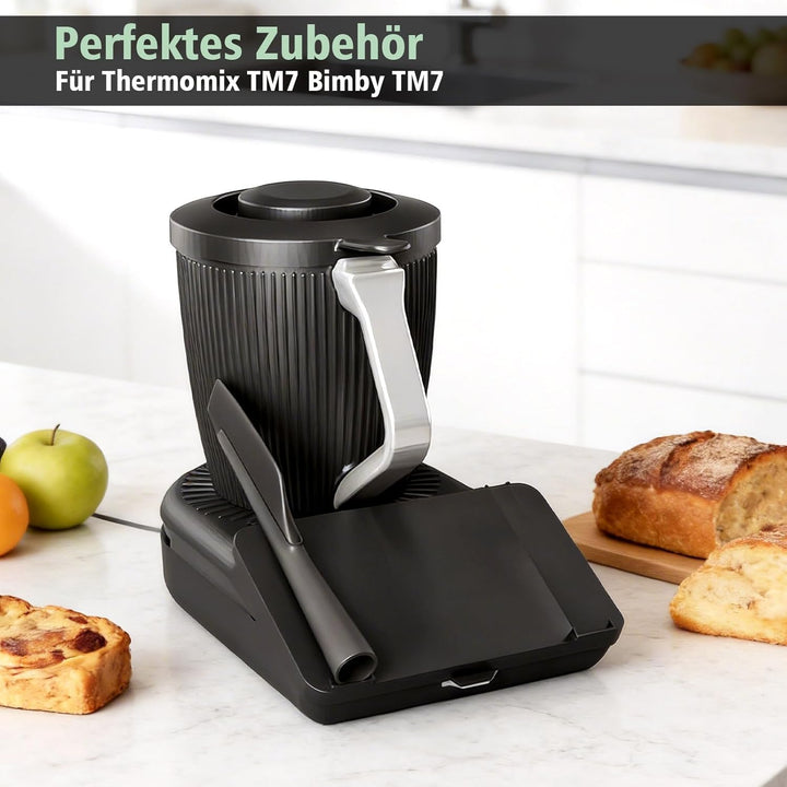 Displayschutz für Thermomix TM7 Displayabdeckung mit Spatelhalter (ohne Spatel), Hart Schutzhülle, k