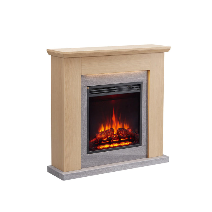 CrownFlame Pandora Elektrokamin - Elektrischer Standkamin mit Heizung 1000/2000 W, realistischer 3D-